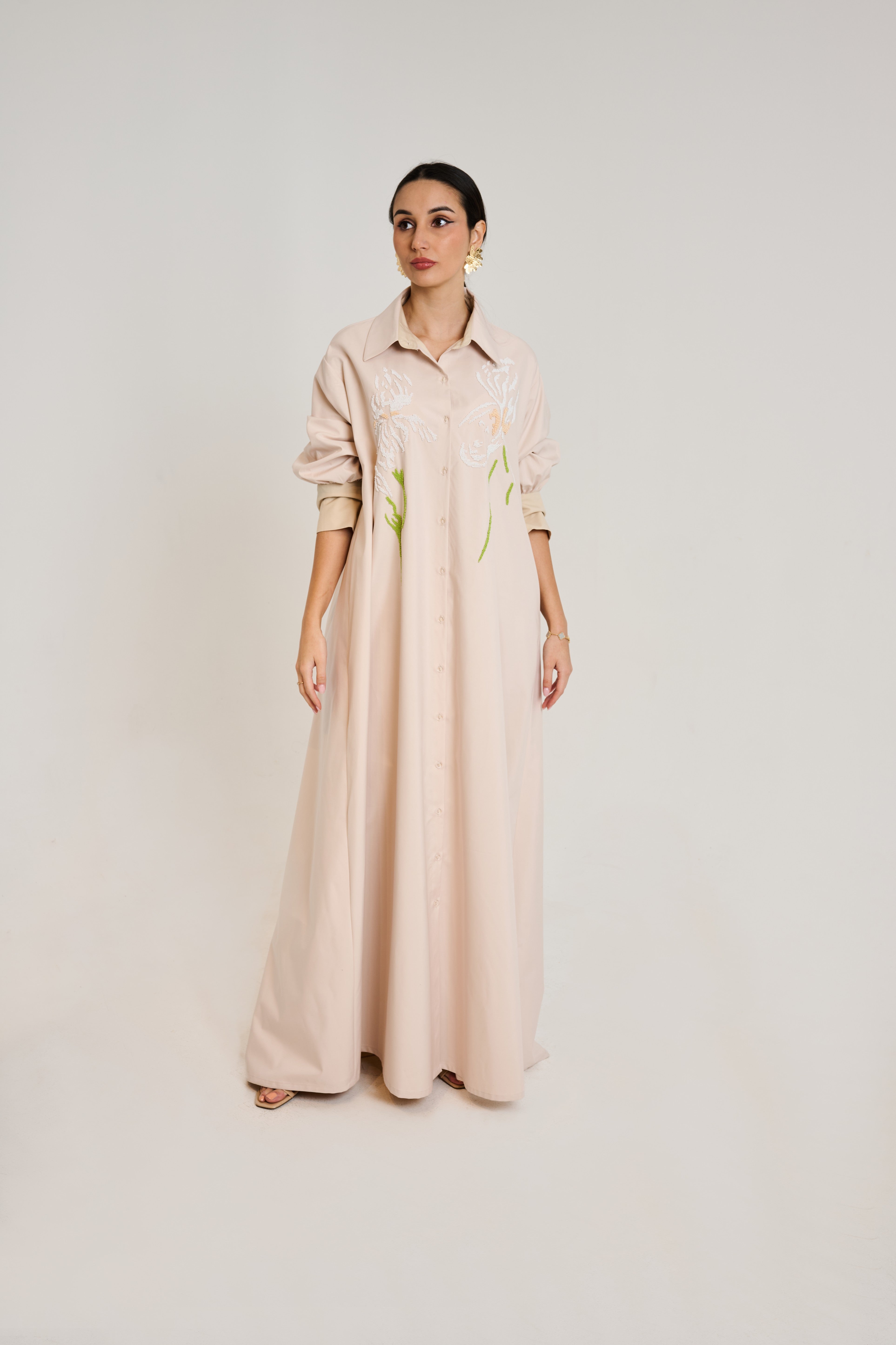 J067 Cotton Two-Tone with Handwork