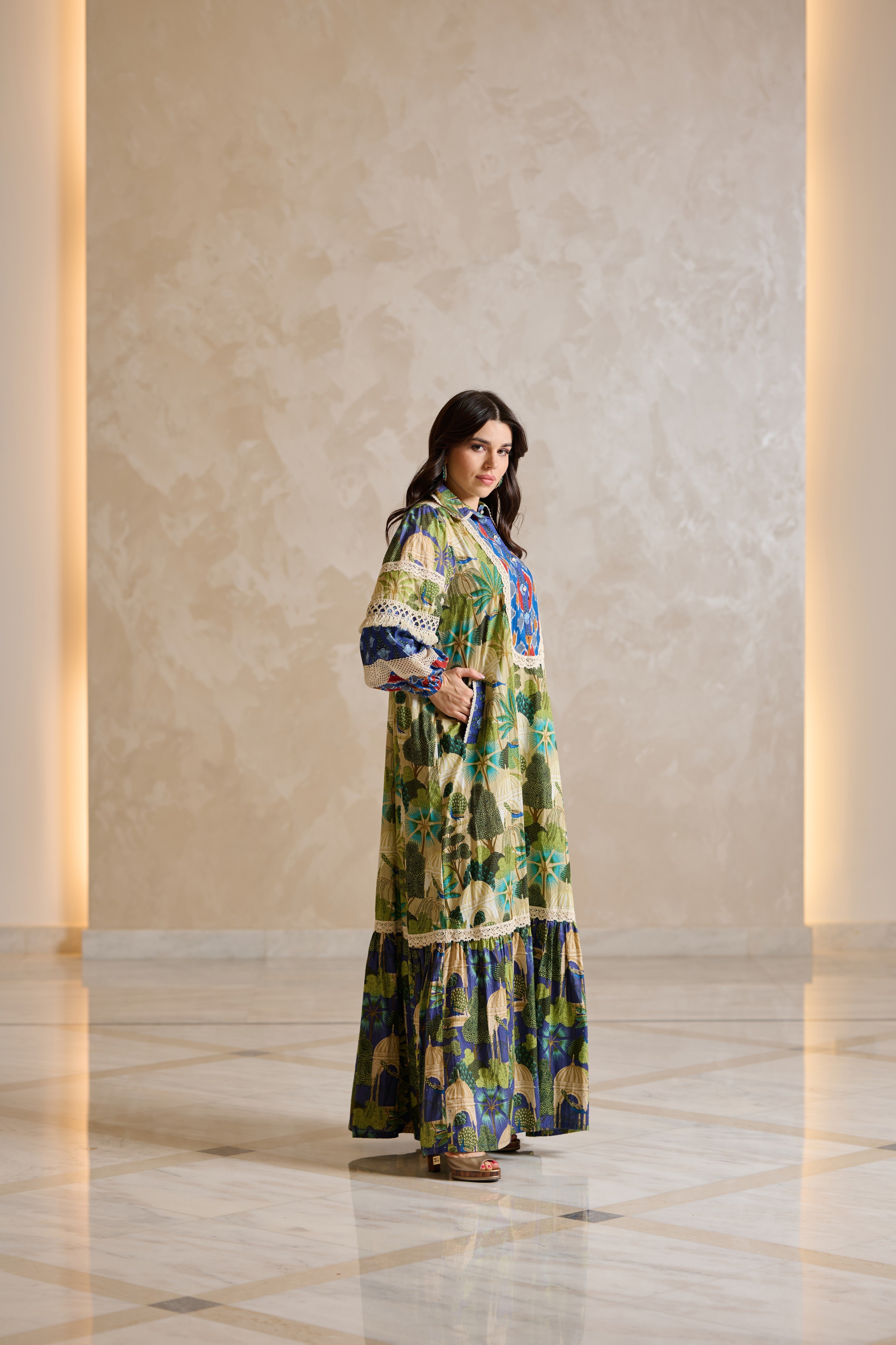 J074 Cotton Different Print & Lace