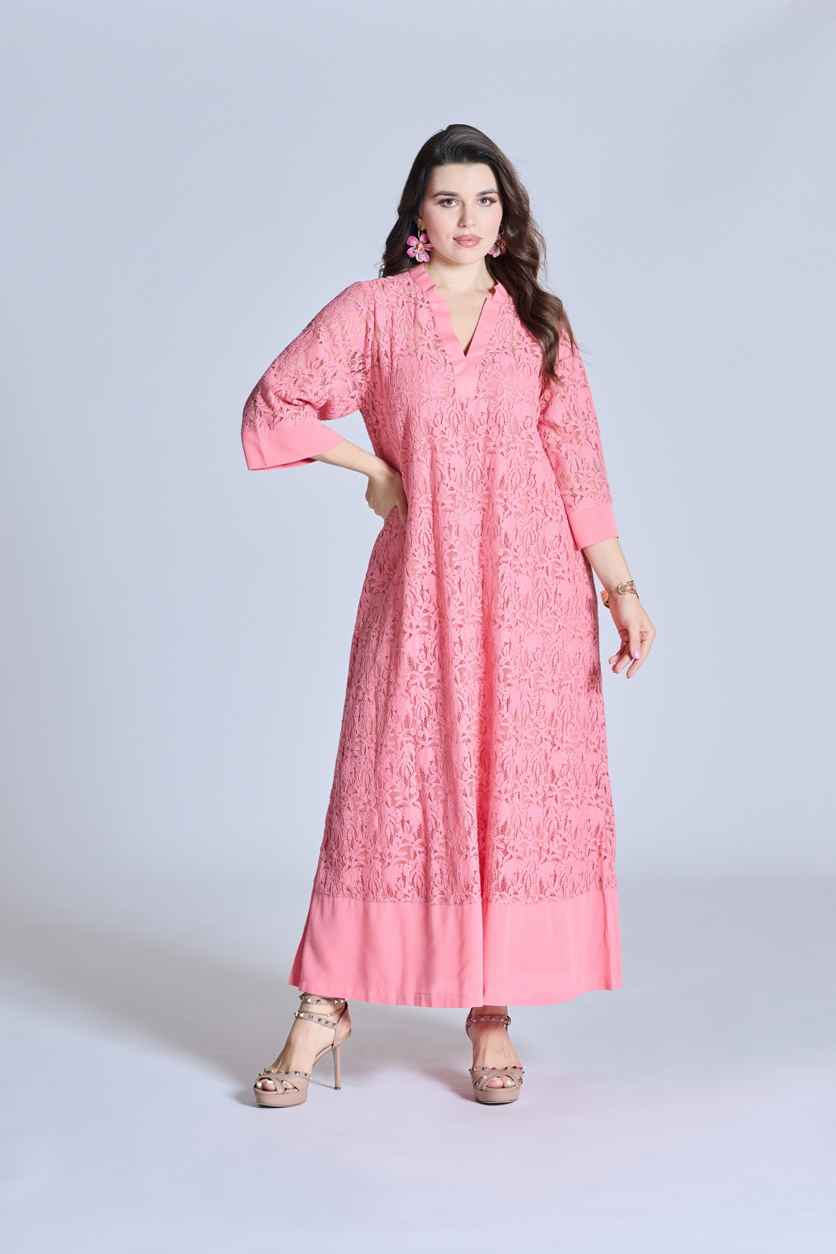 J0102 Cotton Lace Kaftan