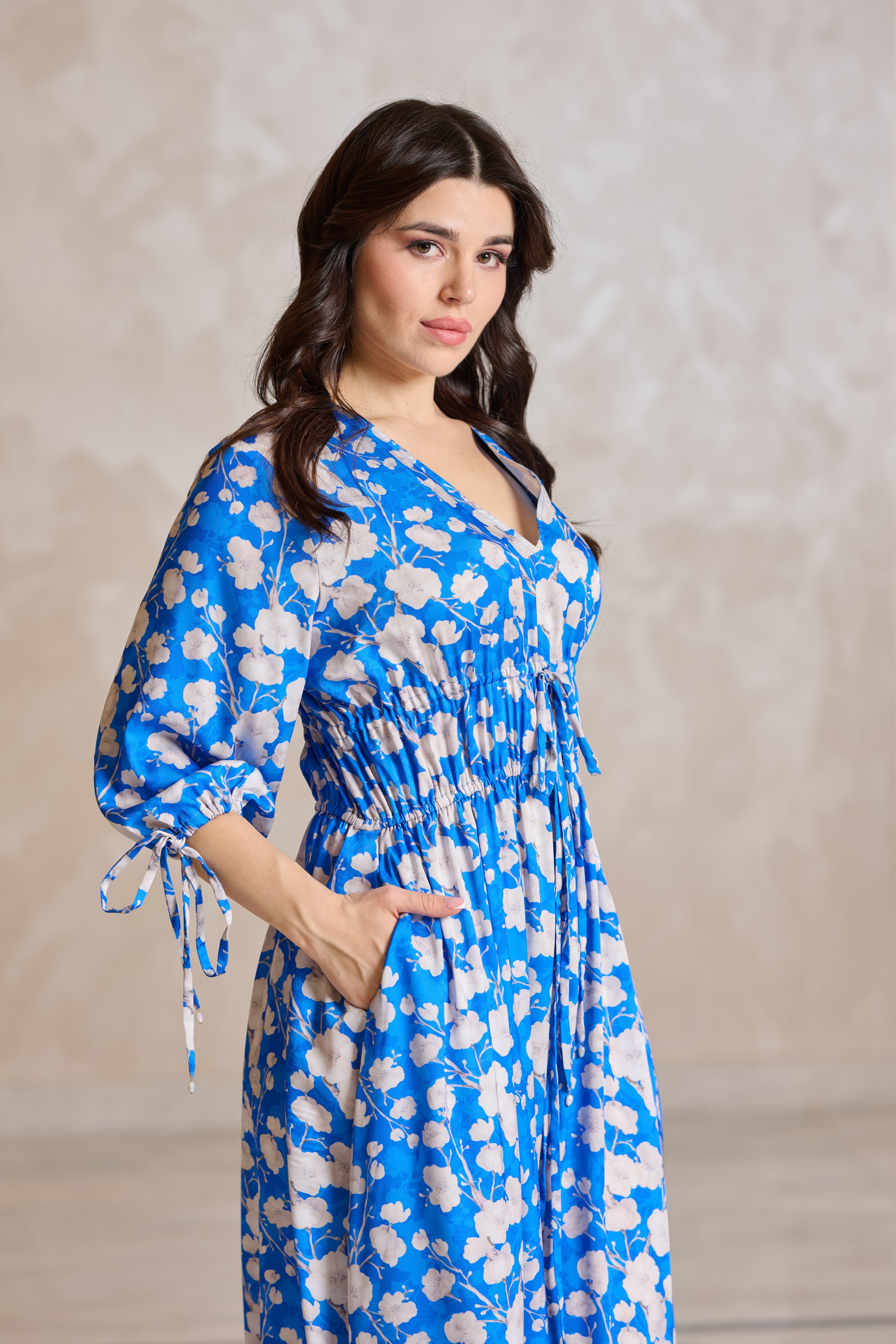 J084 Printed Silk Dress