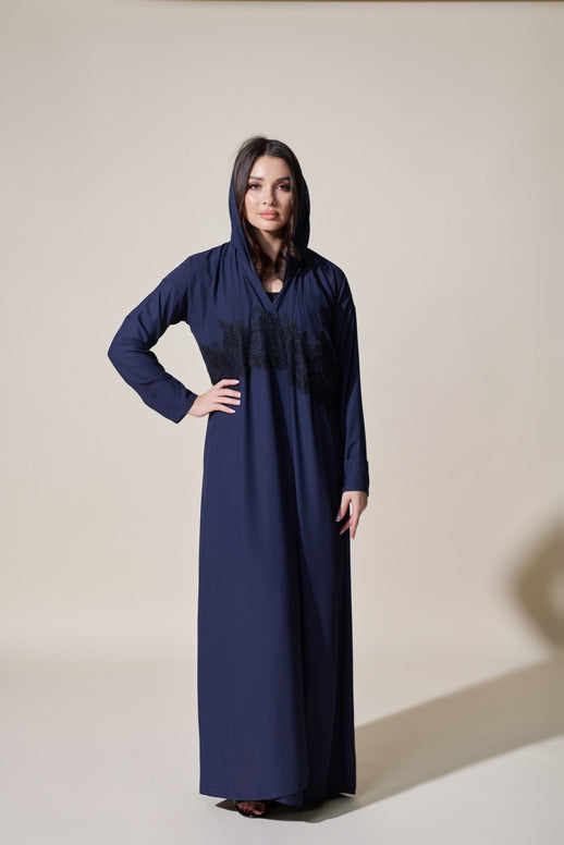 A0218 French georgette with lace and embroidery