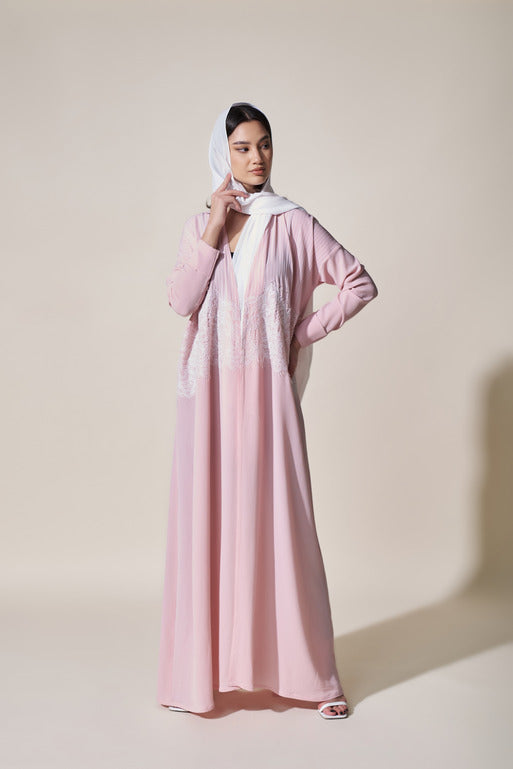 A0218 French georgette with lace and embroidery