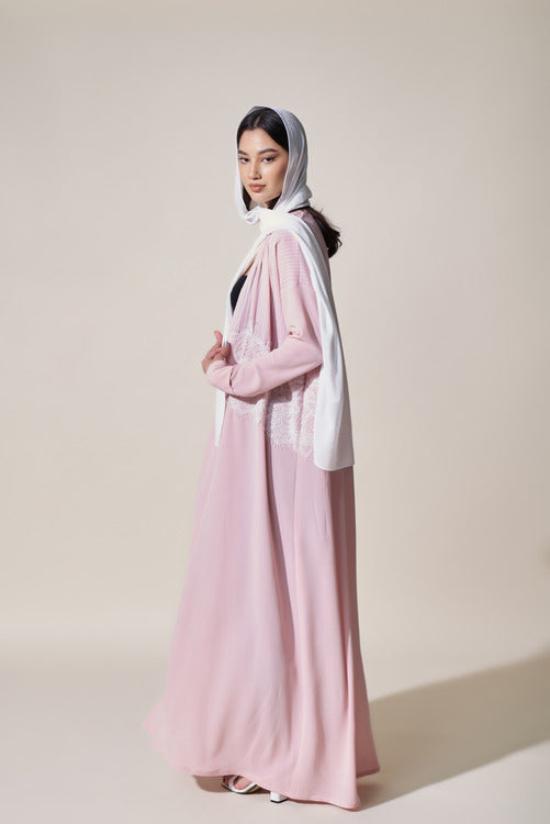 A0218 French georgette with lace and embroidery