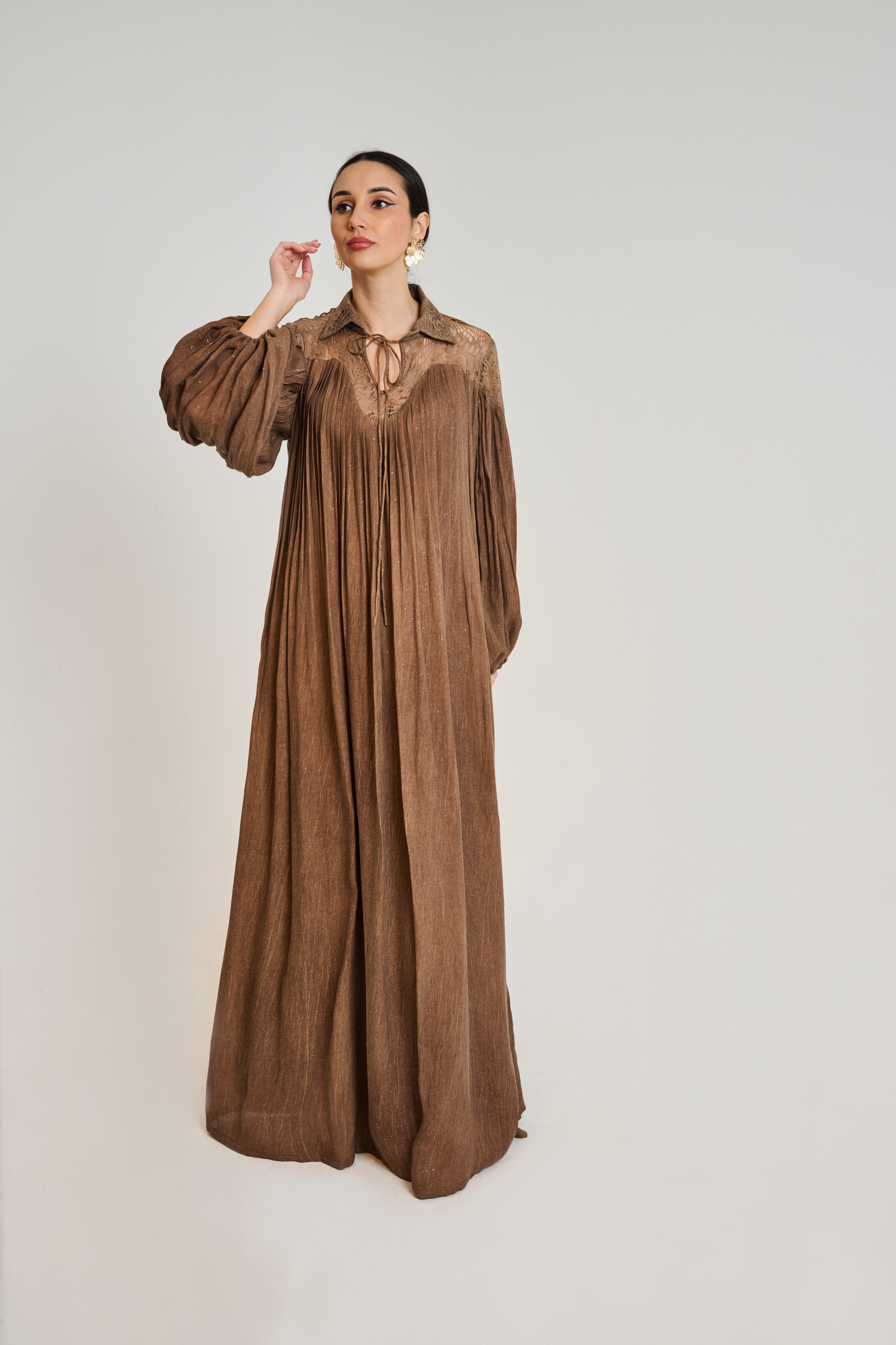 J073 Cotton Geargette With Lace