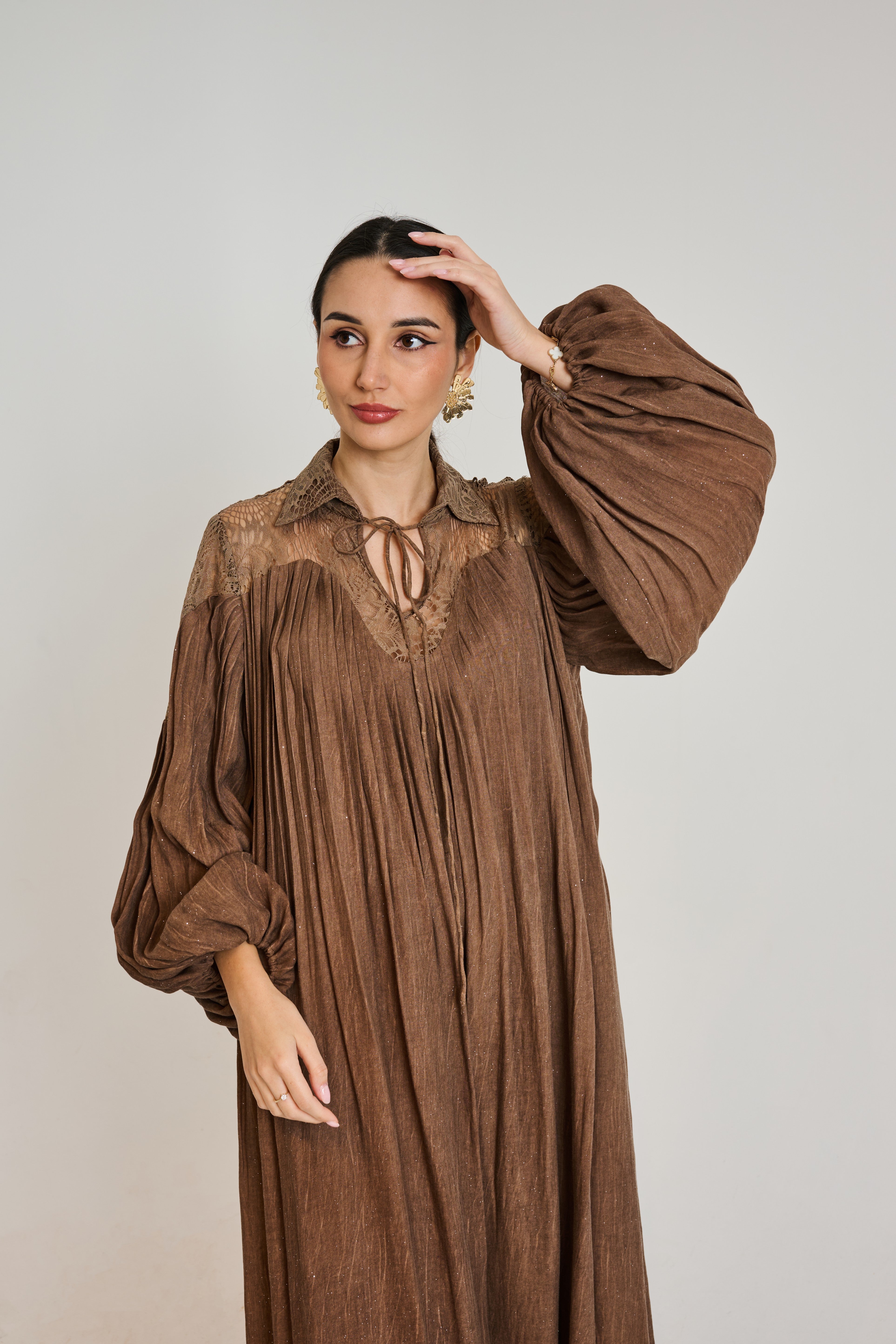 J073 Cotton Geargette With Lace