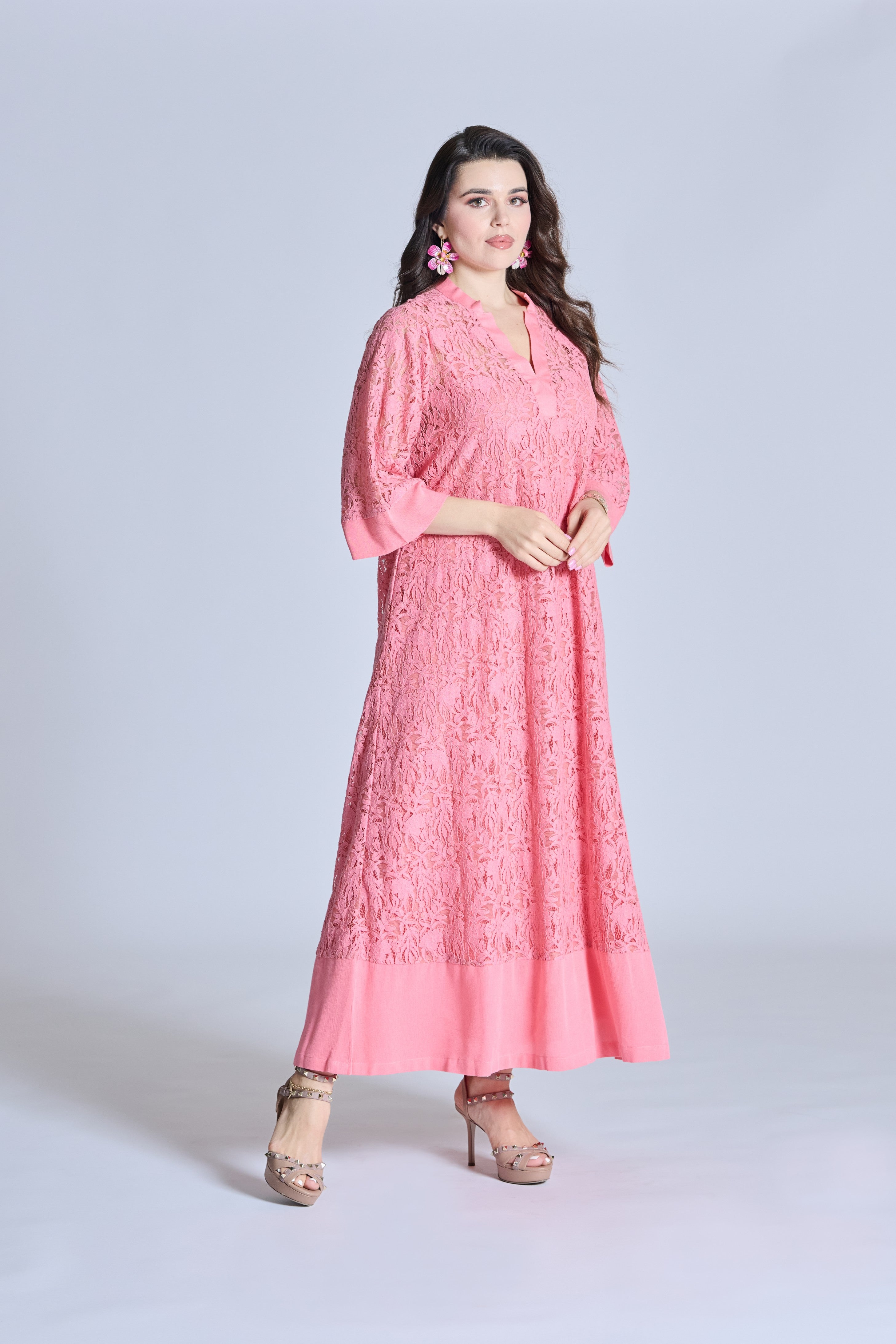 J0102 Cotton Lace Kaftan