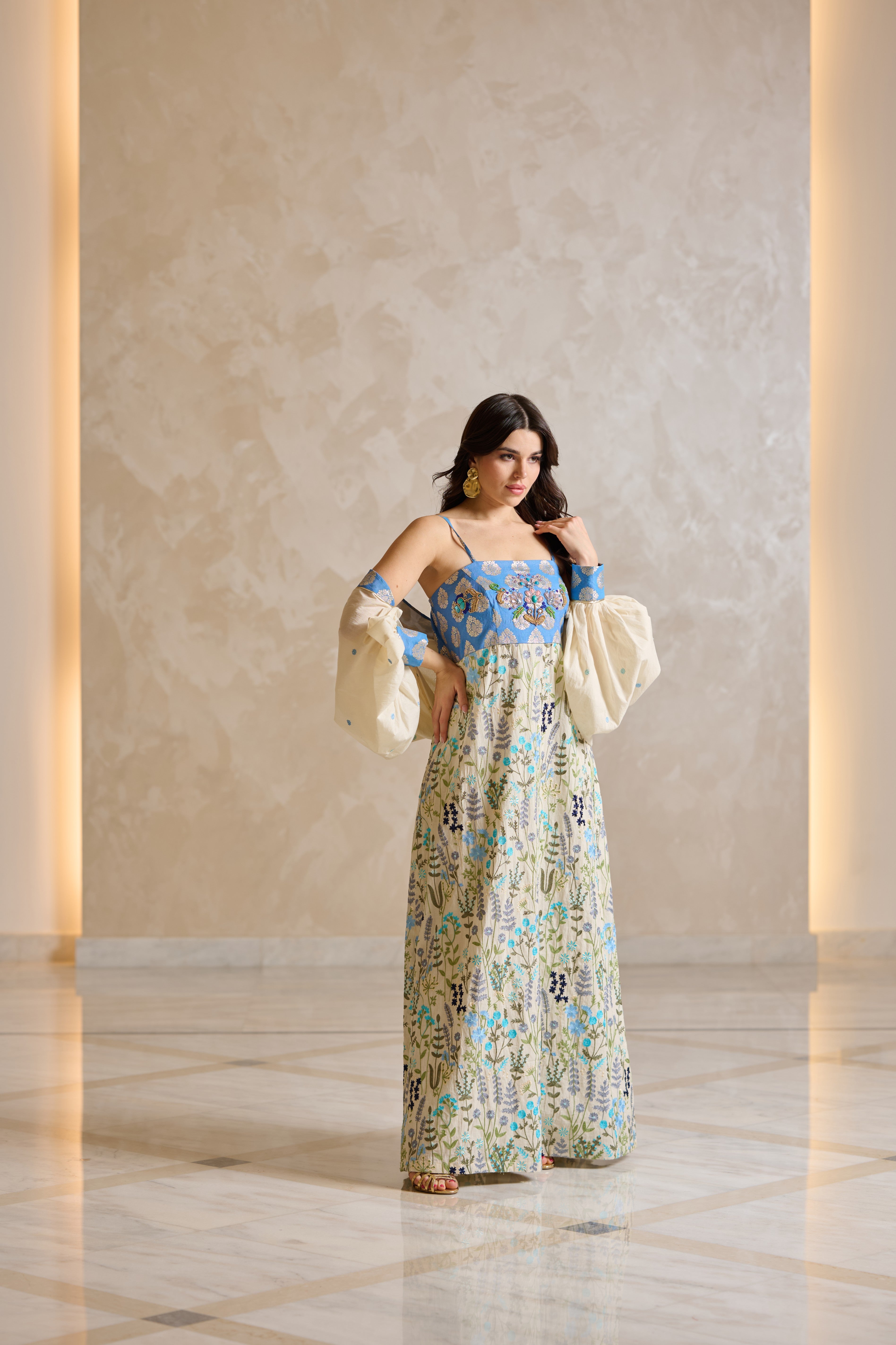 J069 Embroidered Cotton with Hand Work