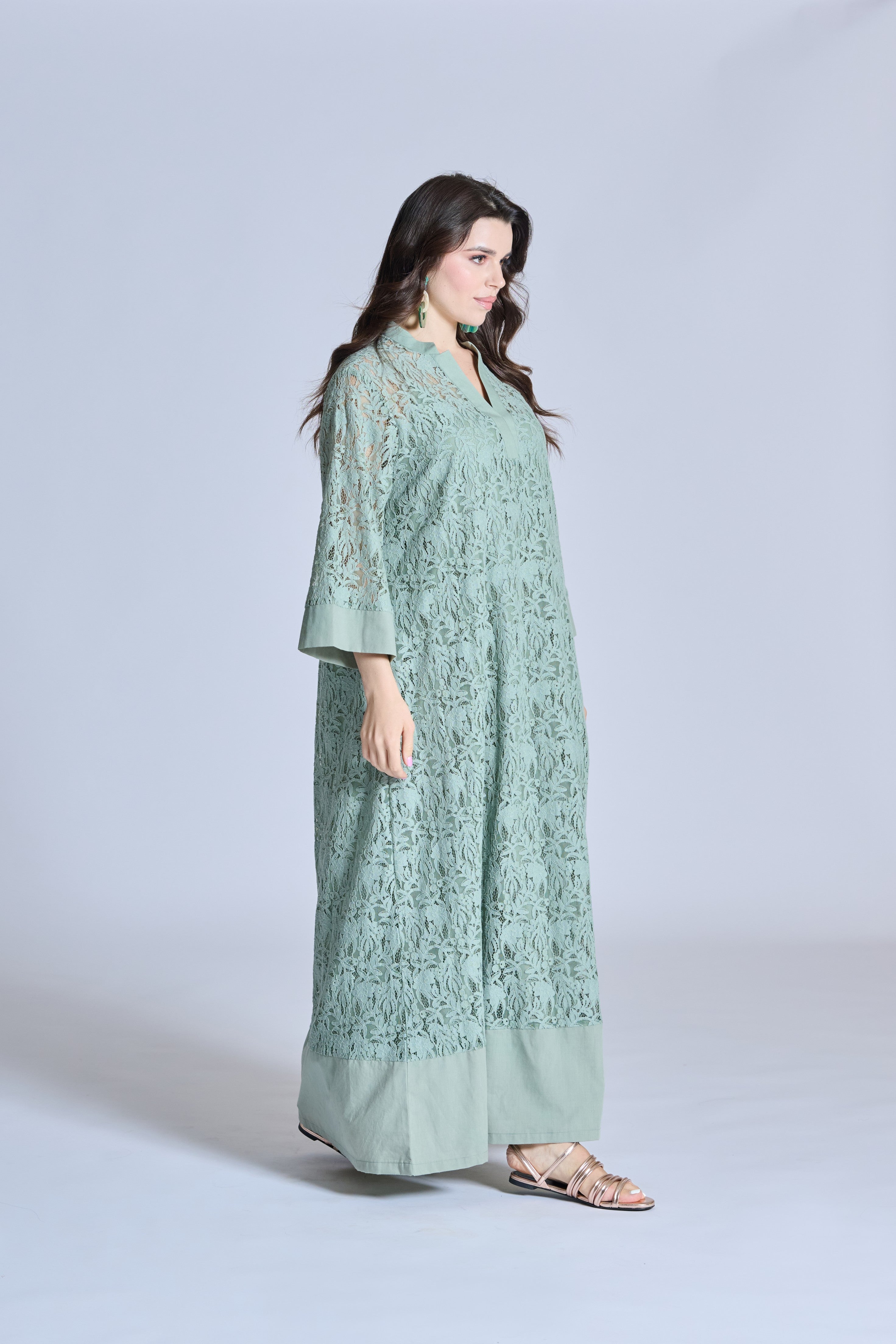 J0102 Cotton Lace Kaftan