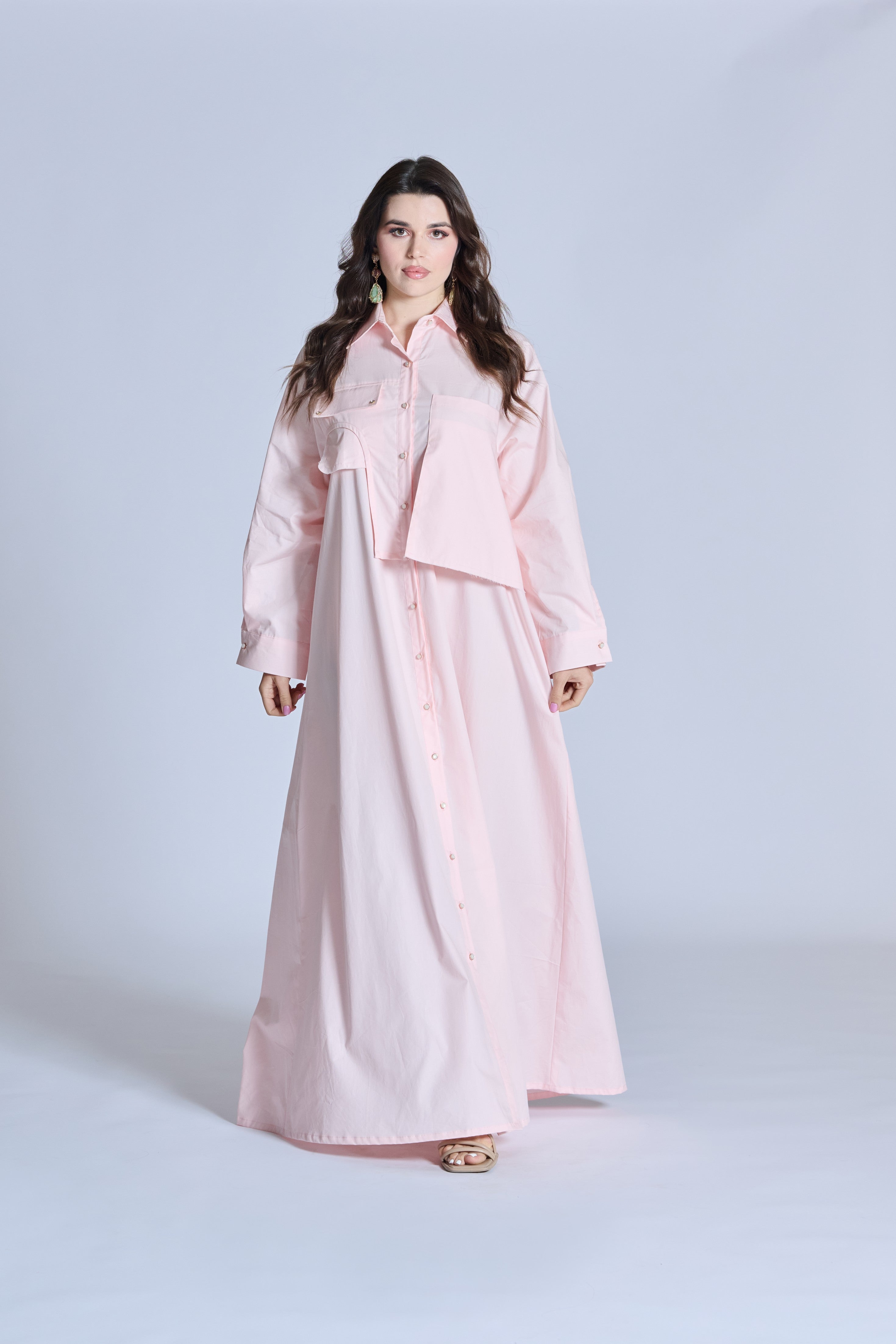 J0103 Light Pink Cotton Shirt Design