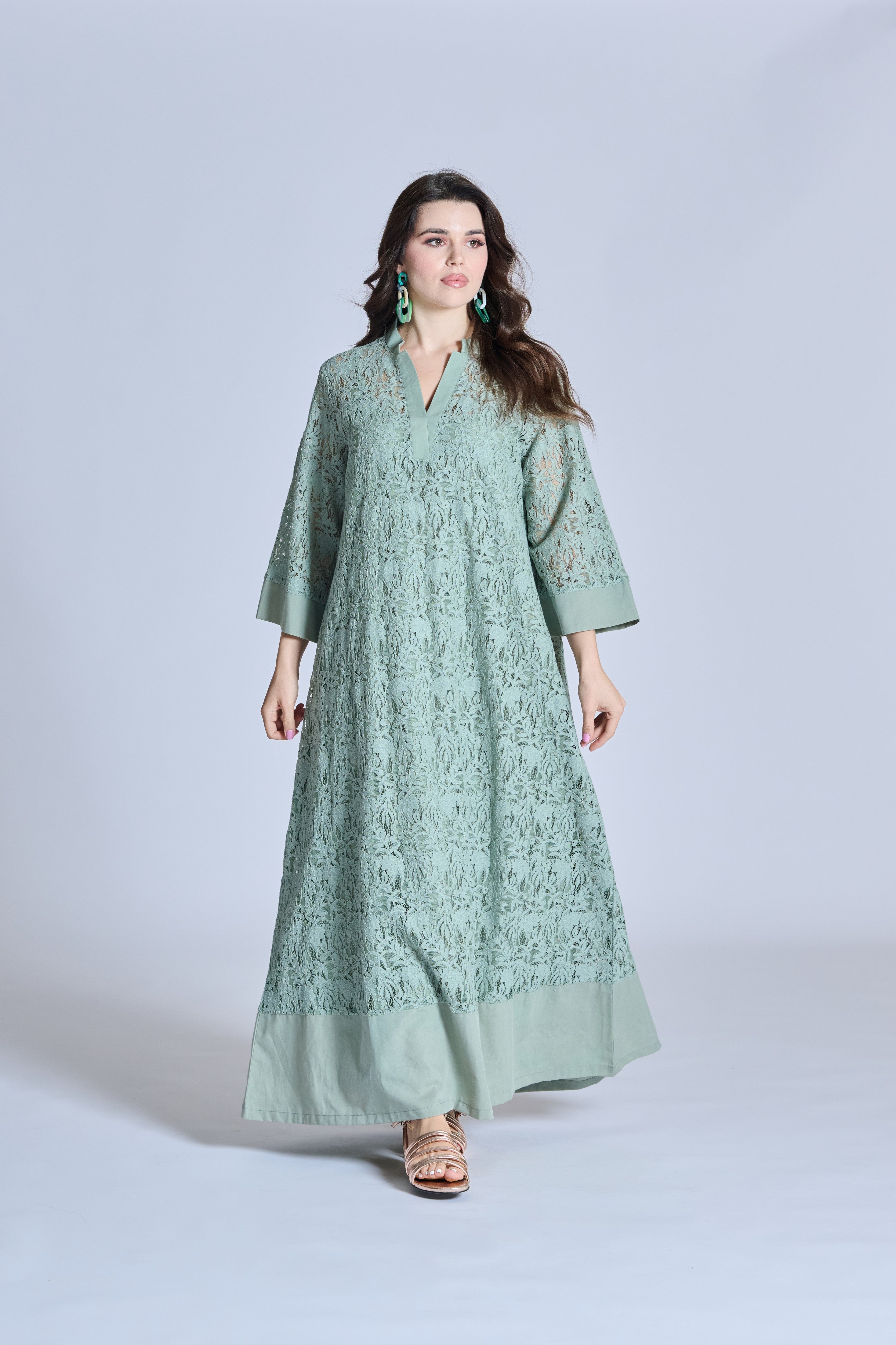 J0102 Cotton Lace Kaftan