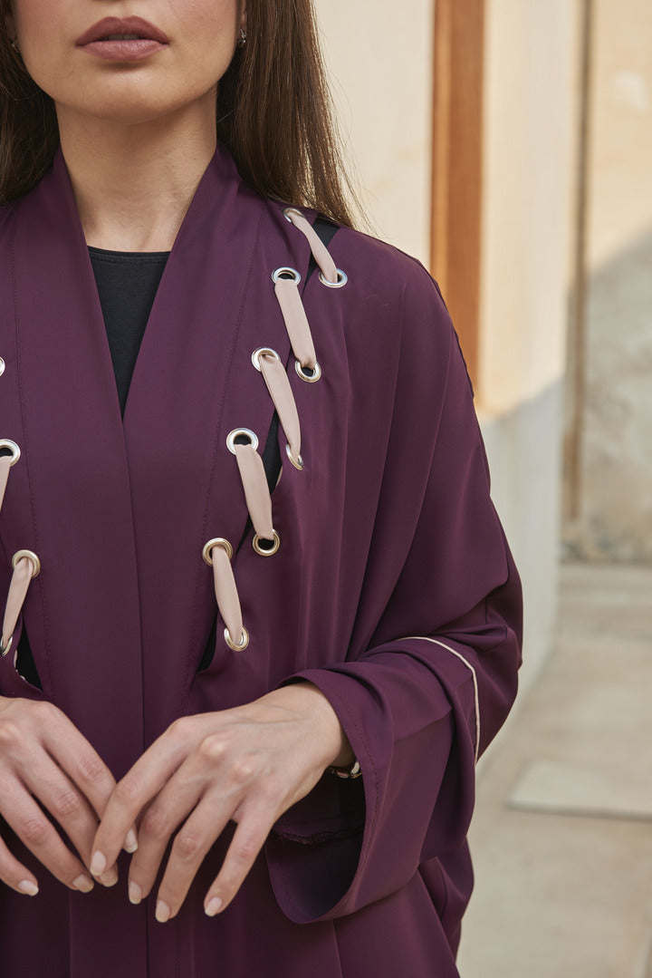 A0158 Marron with nude eyelet design