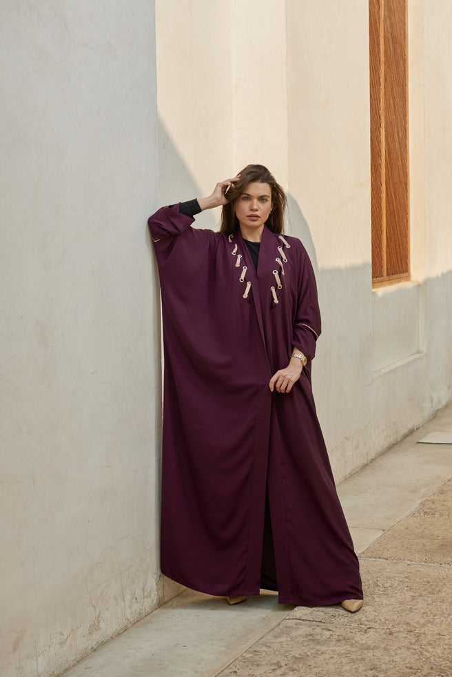 A0158 Marron with nude eyelet design