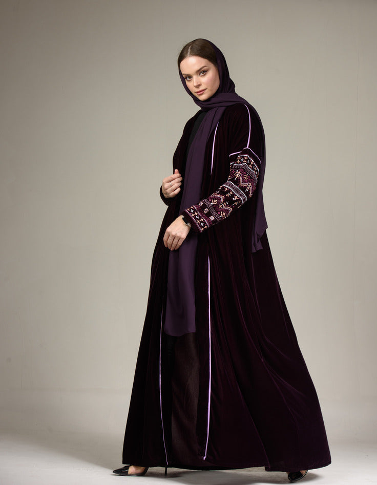 A0174 Velvet with handmade embroidery