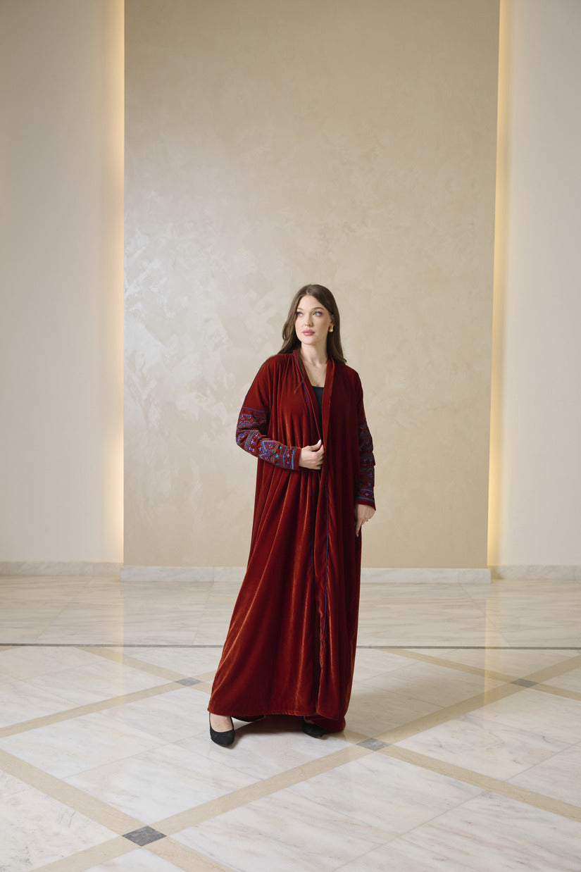 A0174 Velvet with handmade embroidery