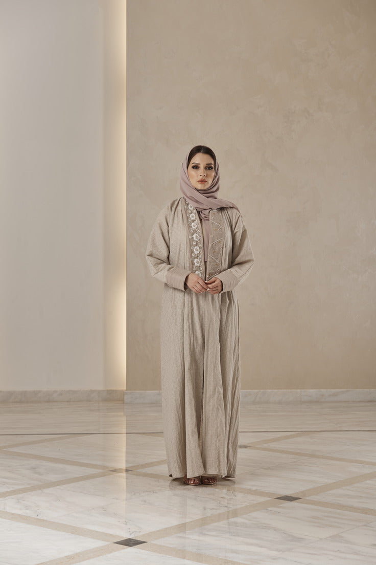 A0101 Crinkle linen with handwork