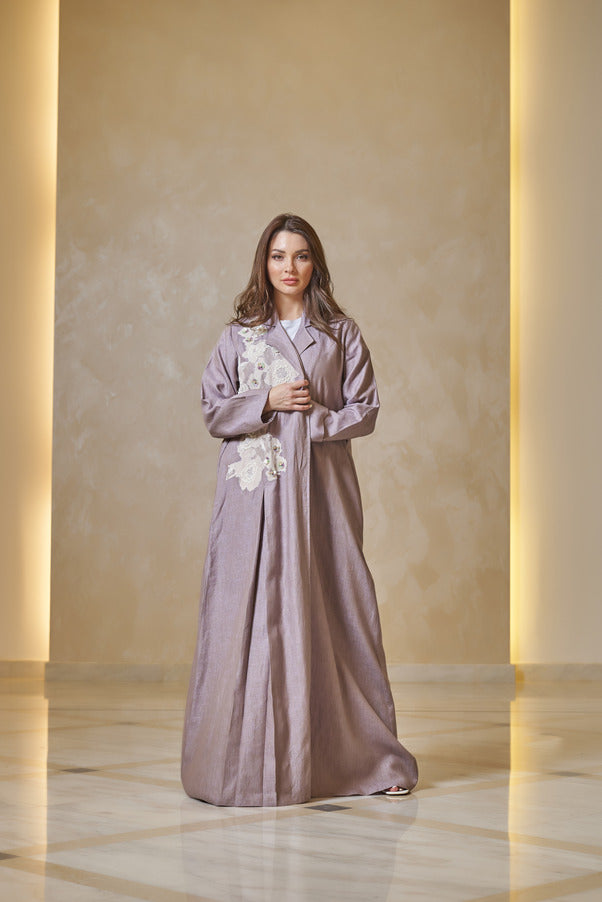 A0187 Linen with lace and handwork sequence and embroidery