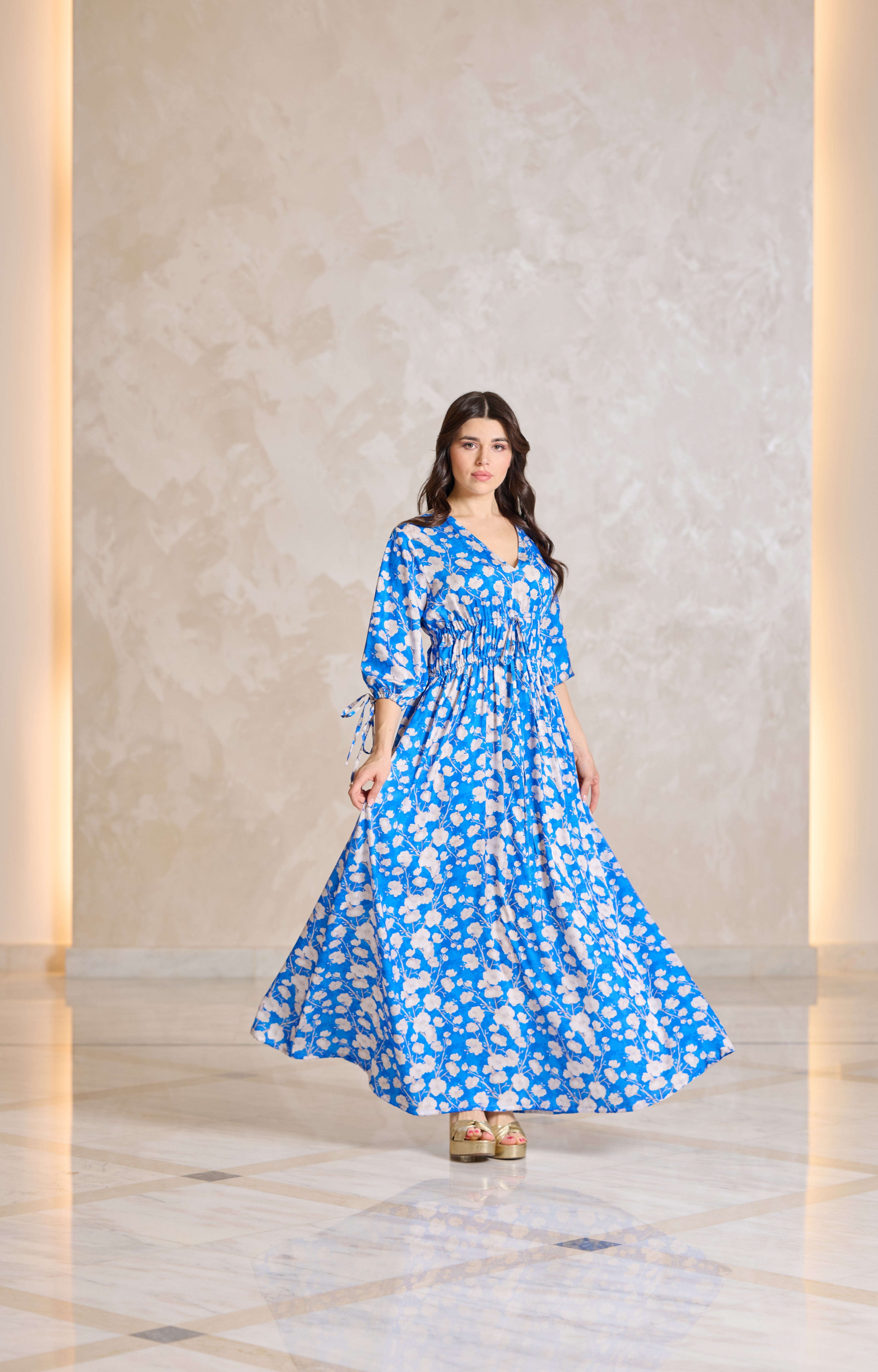 J084 Printed Silk Dress