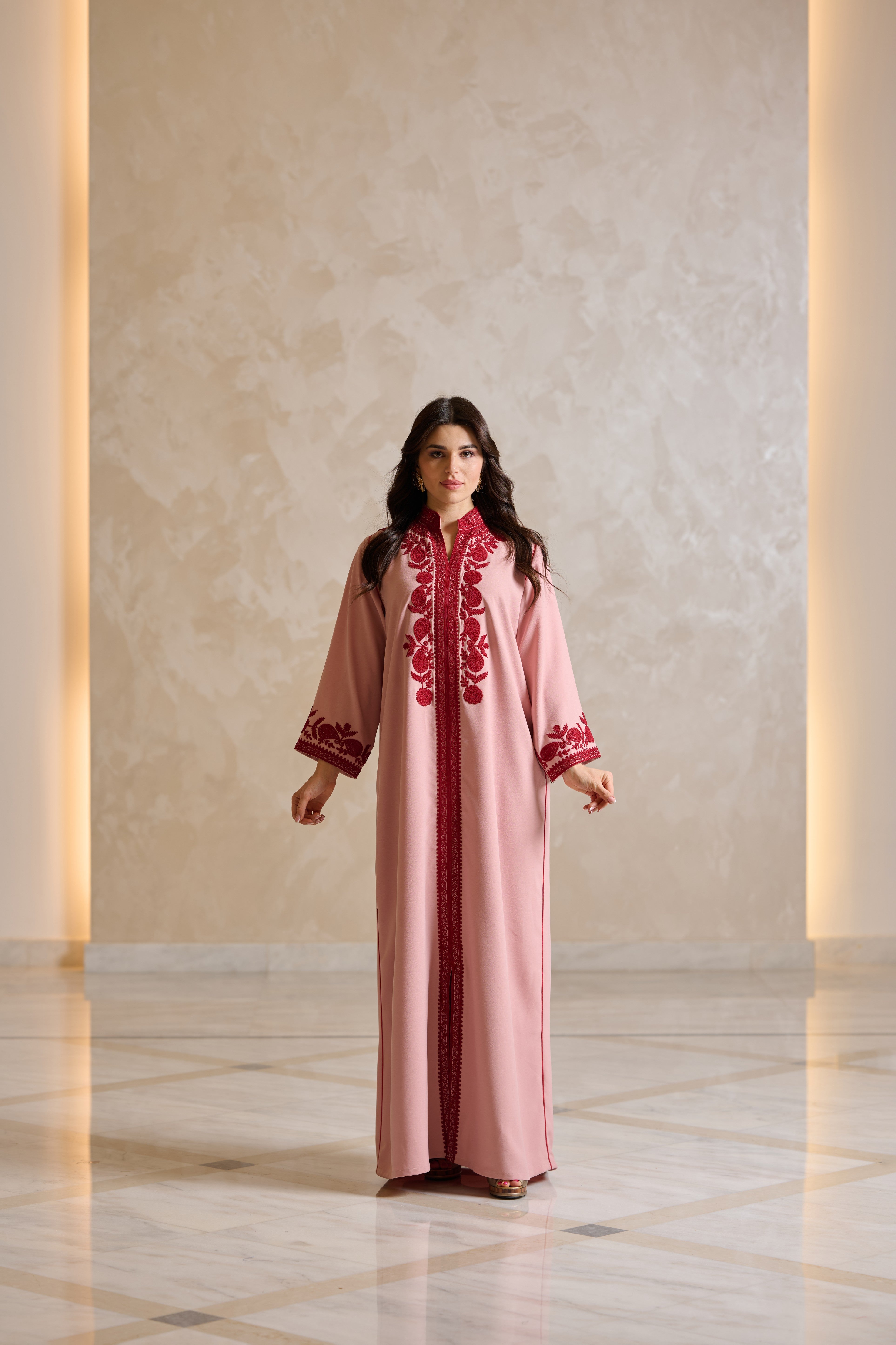 J066 Crepe blue with embroidery